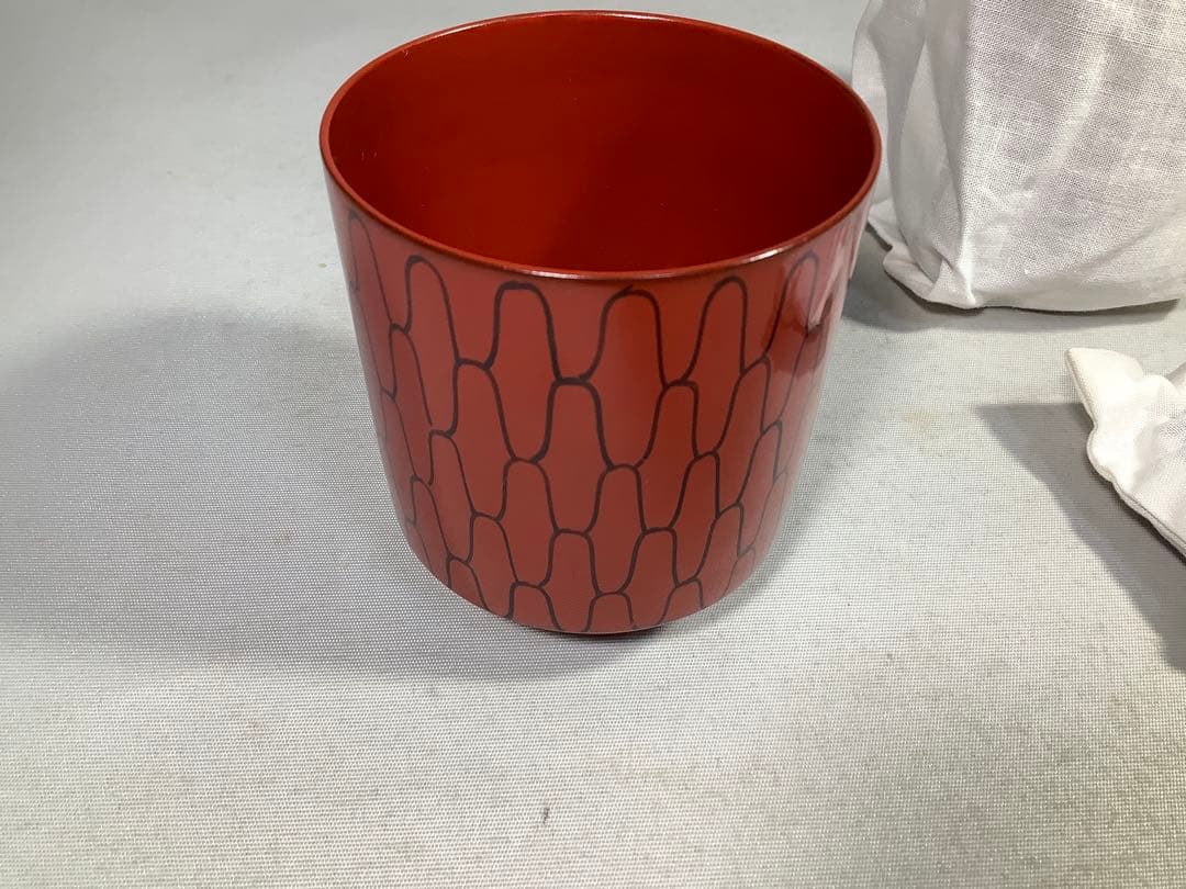 朱塗　黒網目　小吸物椀　茶会席　茶道具　送料無料