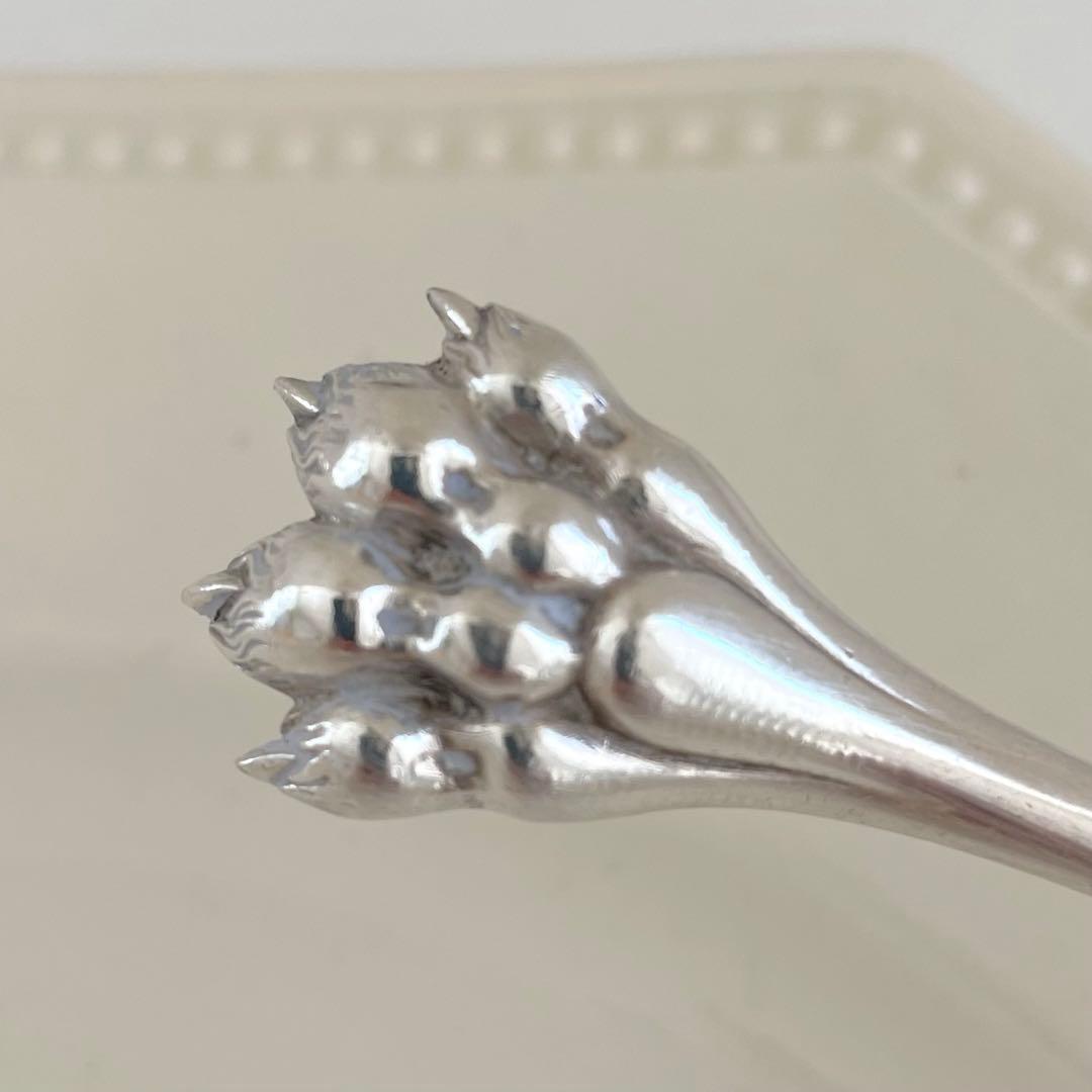 [フランス アンティーク]クリストフル獣手シルバーシュガートング(刻印あり)a