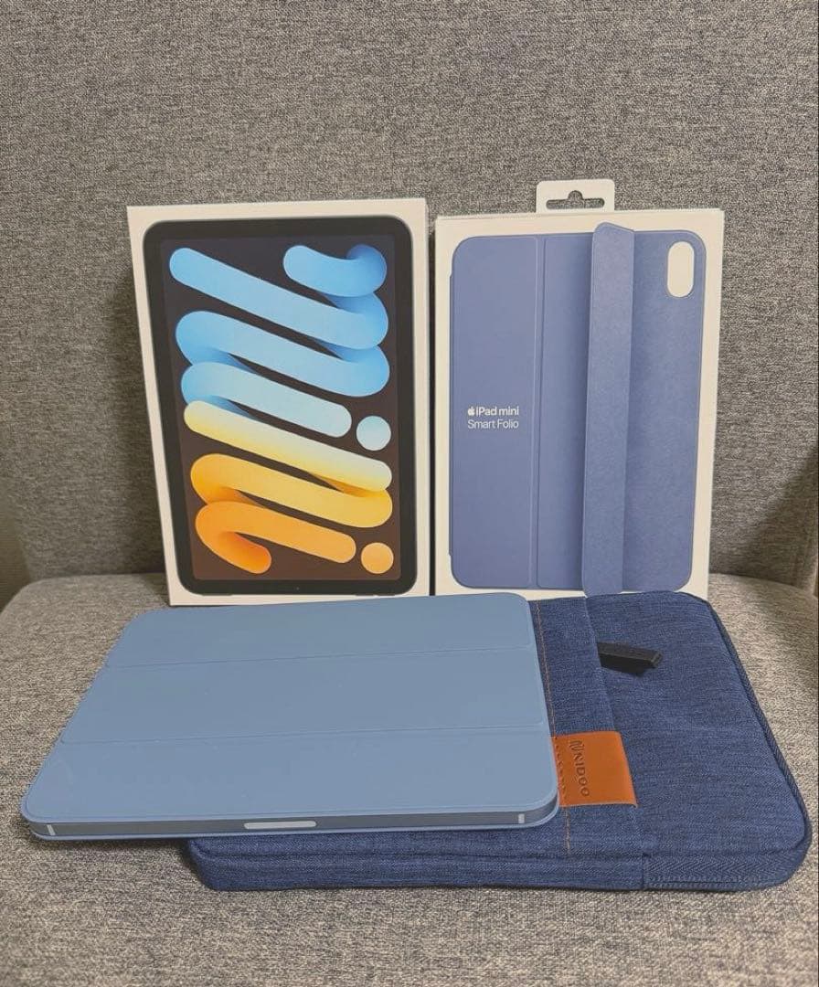 iPad mini (A17 Pro)ブルー・セルラー128GBケース付き