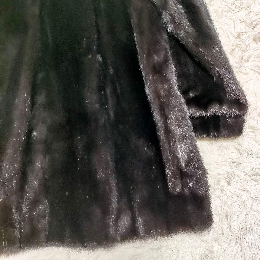 SAGA MINK サガミンク　毛皮コート　ファーコート　本毛皮　黒　ブラック