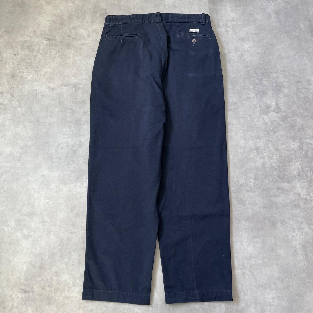 ラルフローレン W33 ポロチノ チノパン 90s USA 古着 紺 19017