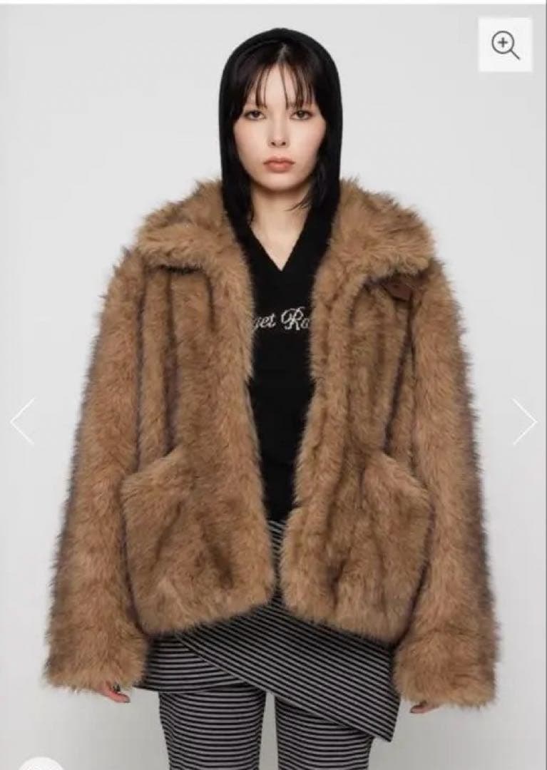 LAGUA GEM POCKET POINT FAUX FUR コート