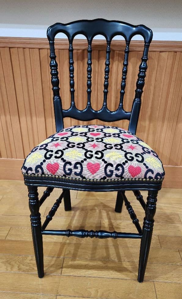 GUCC ④ GGジャガードウッドチェア クラシックスタイル 椅子 グッチ