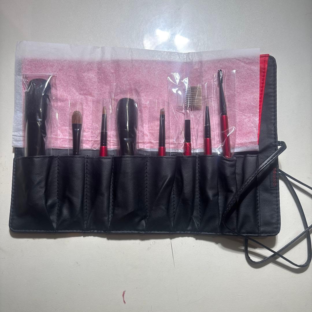 熊野筆　コスメ堂 メイクブラシ8本 セット　革ケース付き　新品未使用