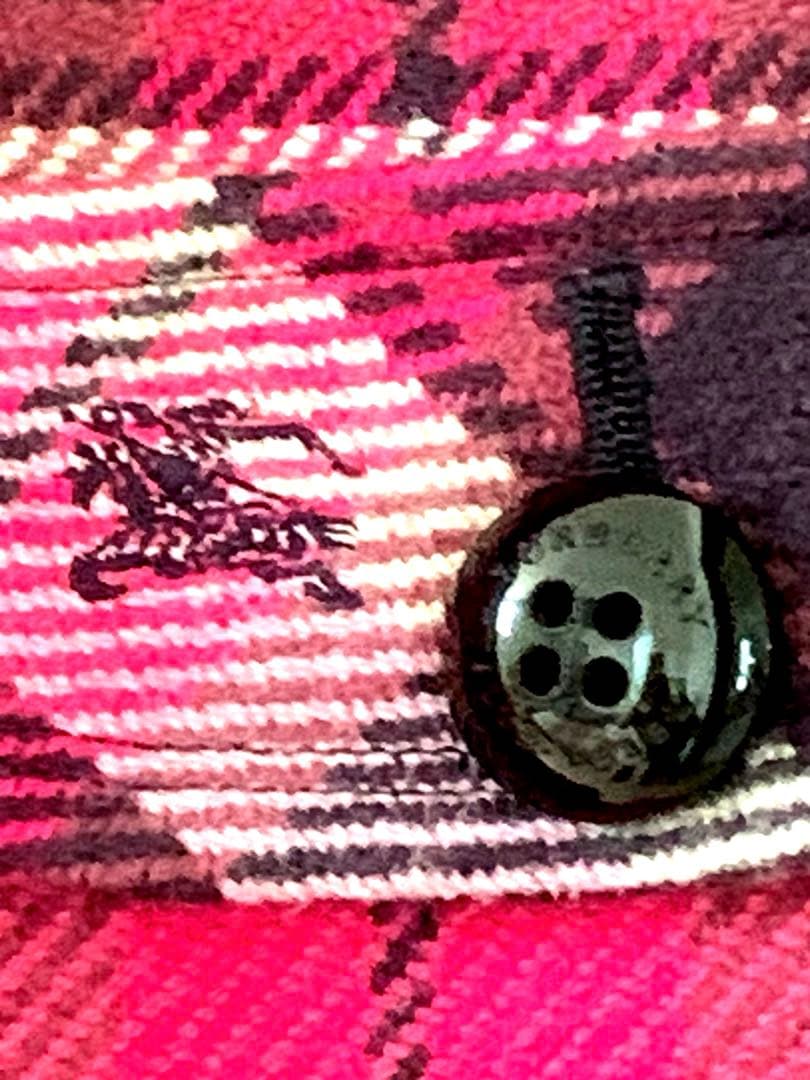 【美品】BURBERRYピンク系ウールチェック ノースリーブミニワンピース 38