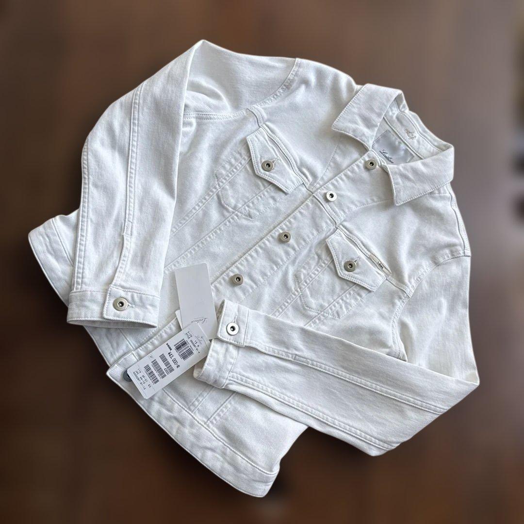 Leilian ホワイトデニムジャケット　13