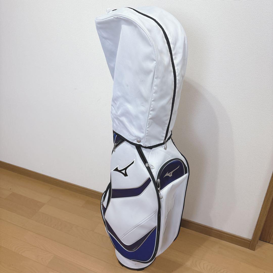 K432 MIZUNO キャディバッグ 白 青