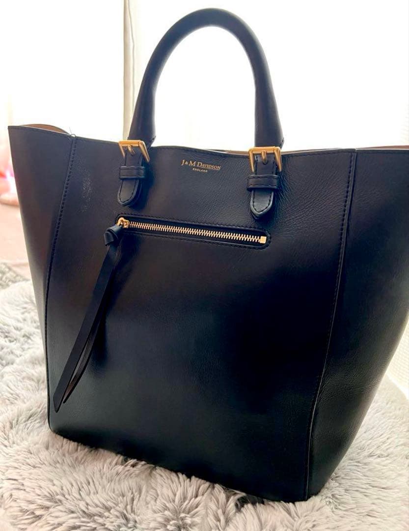 J&W Davidson ブラックレザートートバッグ