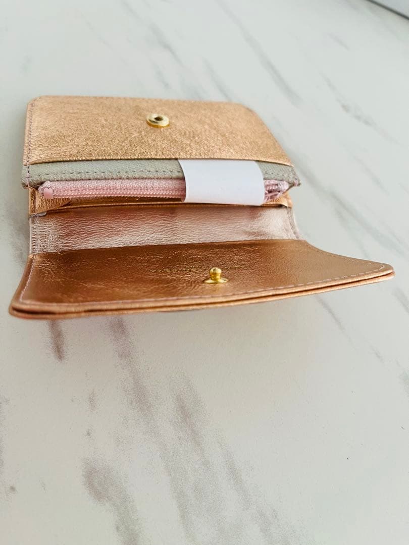 ツモリチサト新品未使用　マルチケース　パスケース　小銭入れ　財布　ピンクゴールド