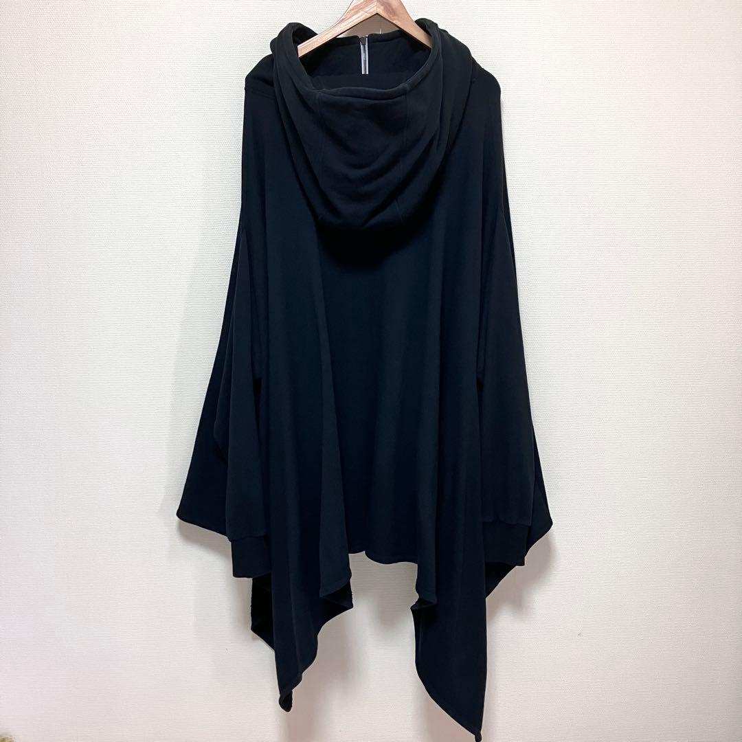 美品 ha | za | ma ハザマ なびくパーカー ブラック ポンチョ