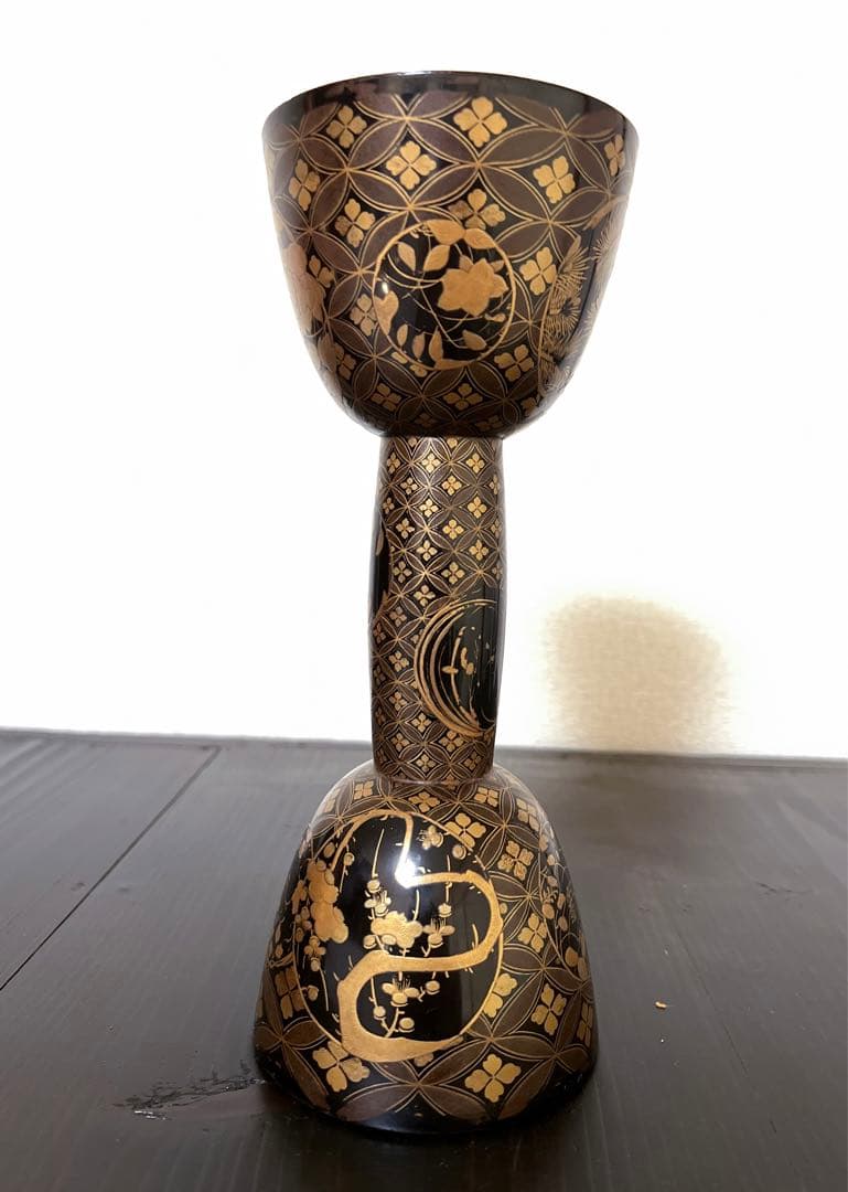 小鼓の胴　七宝繋ぎ蒔絵