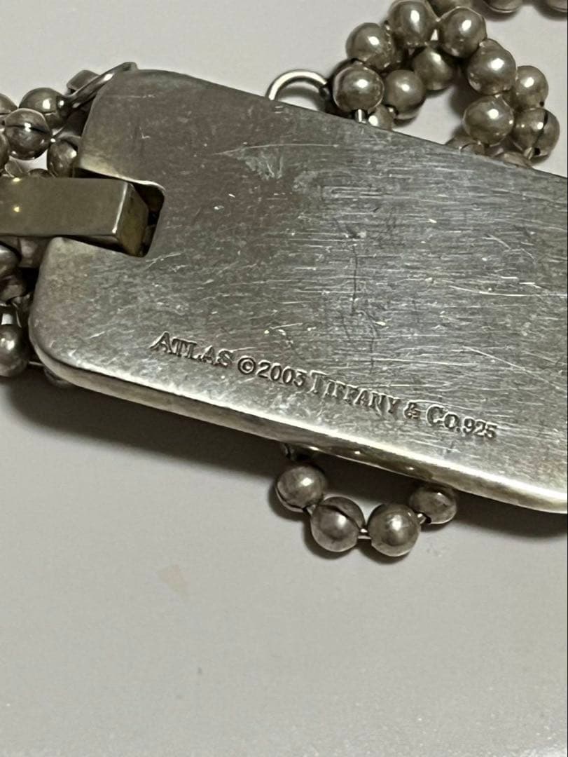 ティファニーTIFFANYネックレス アトラスプレート2003 AACD 鑑定済
