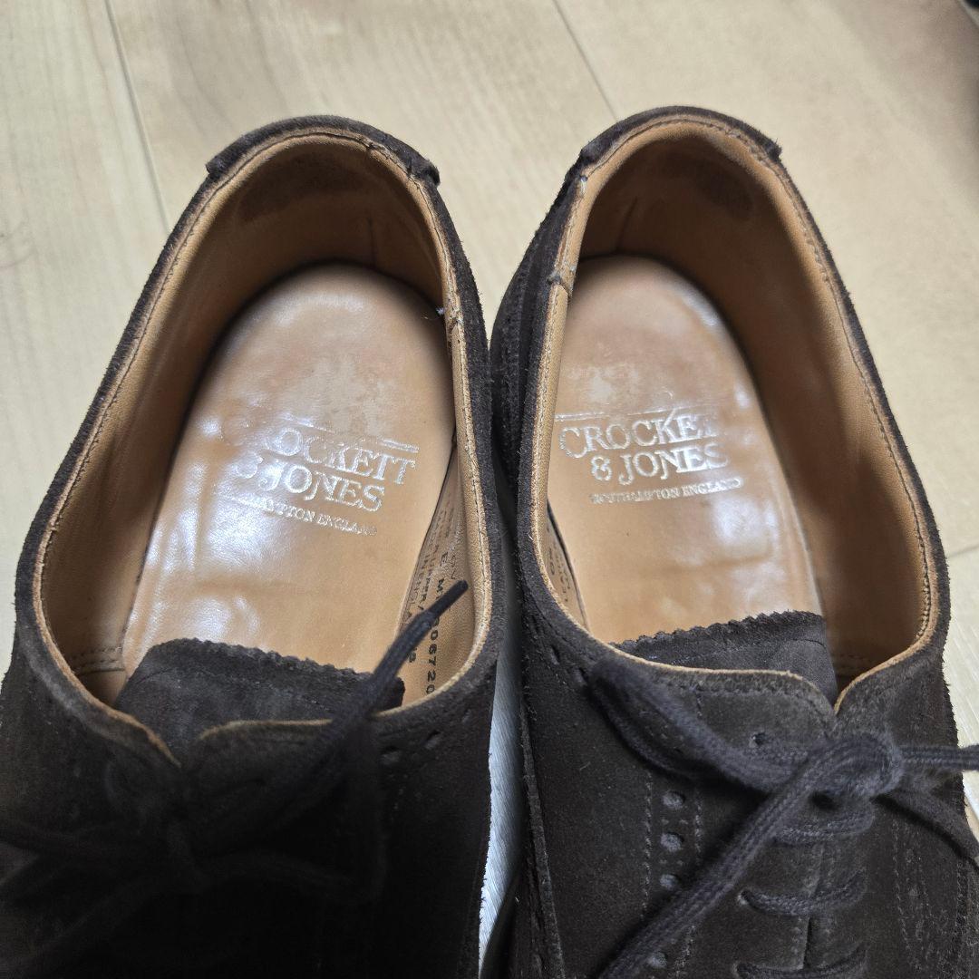 【6 1/2 E】<クロケット&ジョーンズ>スウェード ドレスシューズ