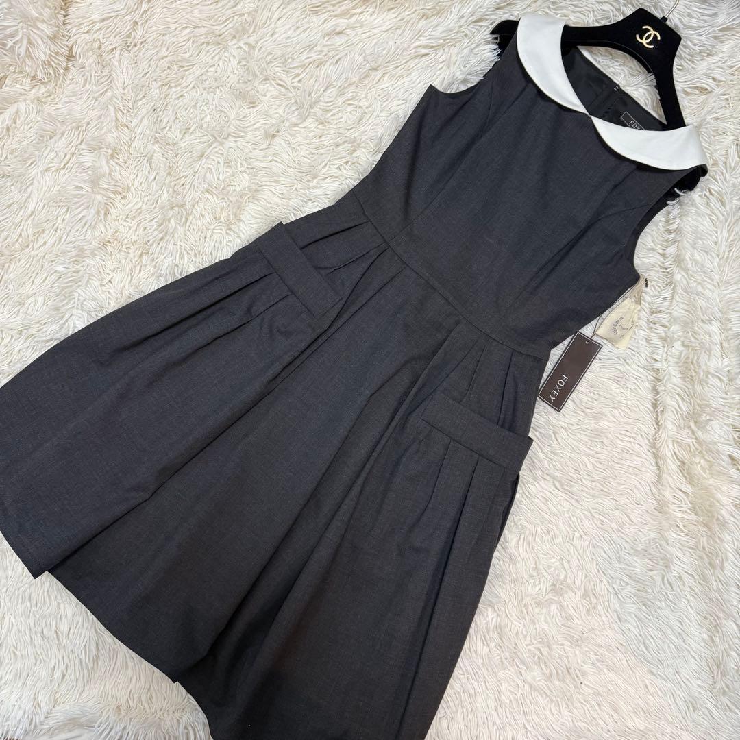 名品王道　FOXEY フォクシー　ミラネーゼ　丸襟ワンピース　40