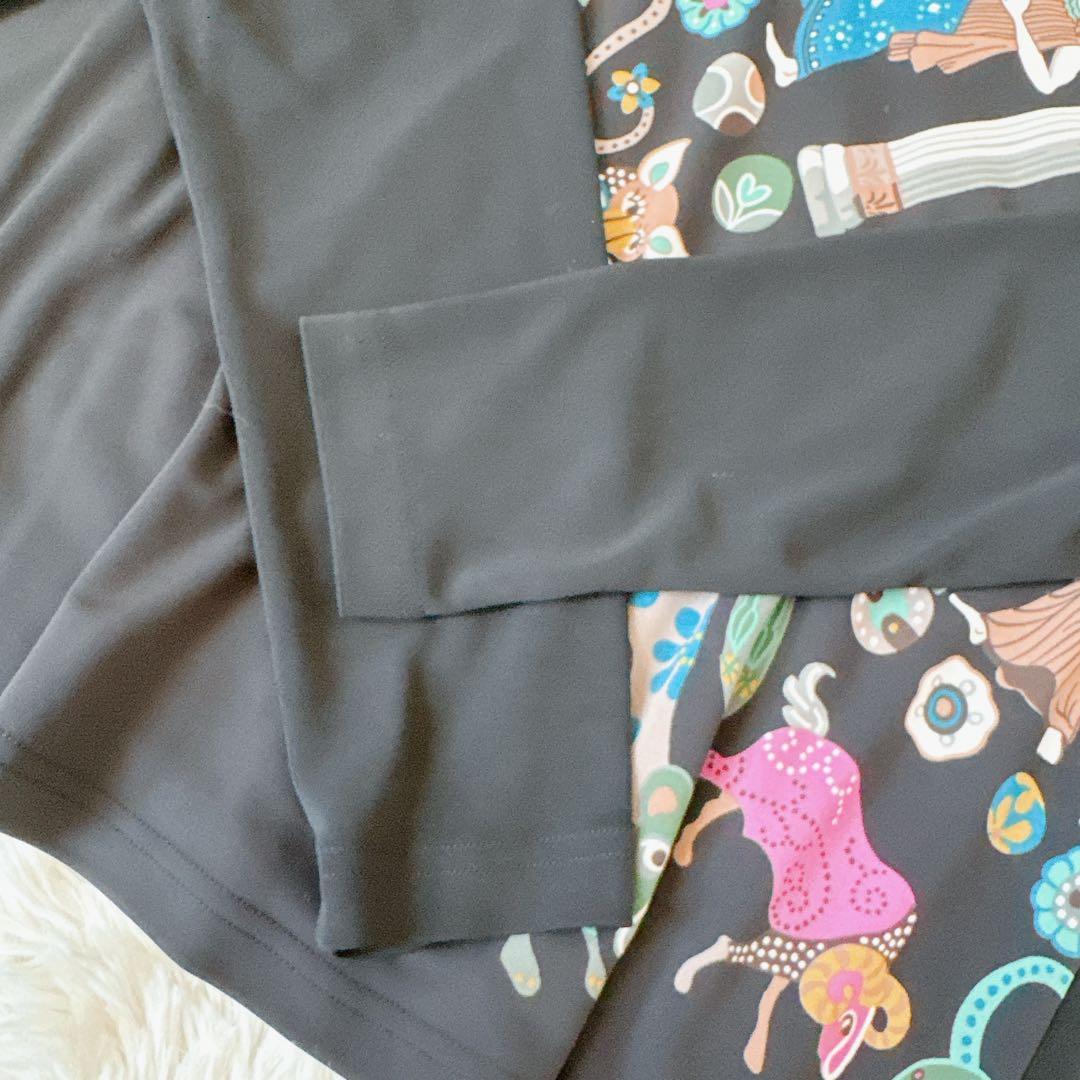 トクコプルミエヴォル★チュニック アニマル 総柄 プリント 長袖 丸襟 日本製