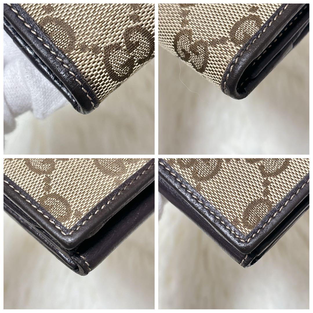 GUCCI GGキャンバス ラブリーハート 長財布 濃茶