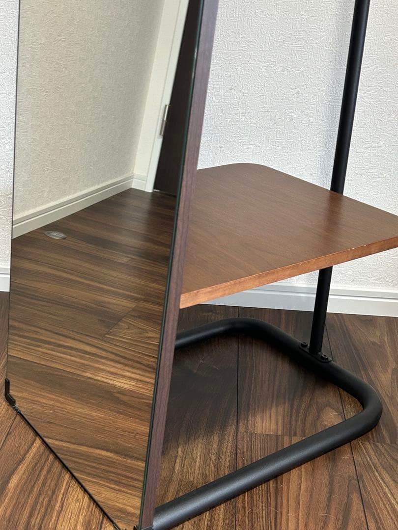 ミラー付き　ハンガーラック　姿見　ラック　スタンドミラー