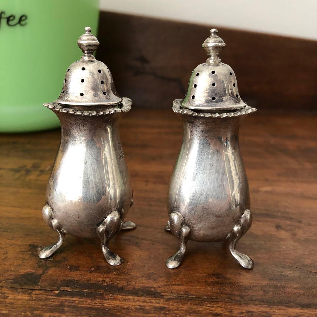 Vintage 英国　純銀製　ソルト＆ペッパー　スターリングシルバー　ビンテージ