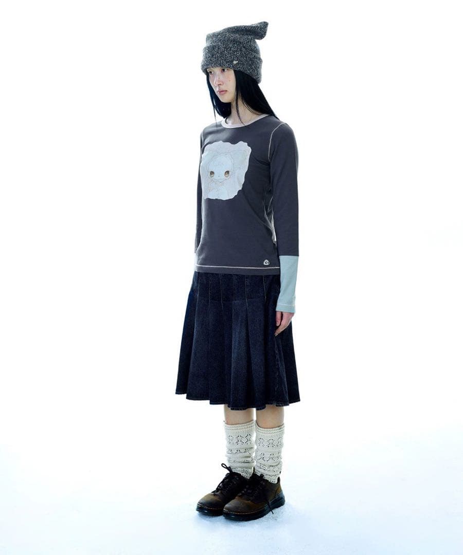 Coyseioダークデニム プリーツミニスカート