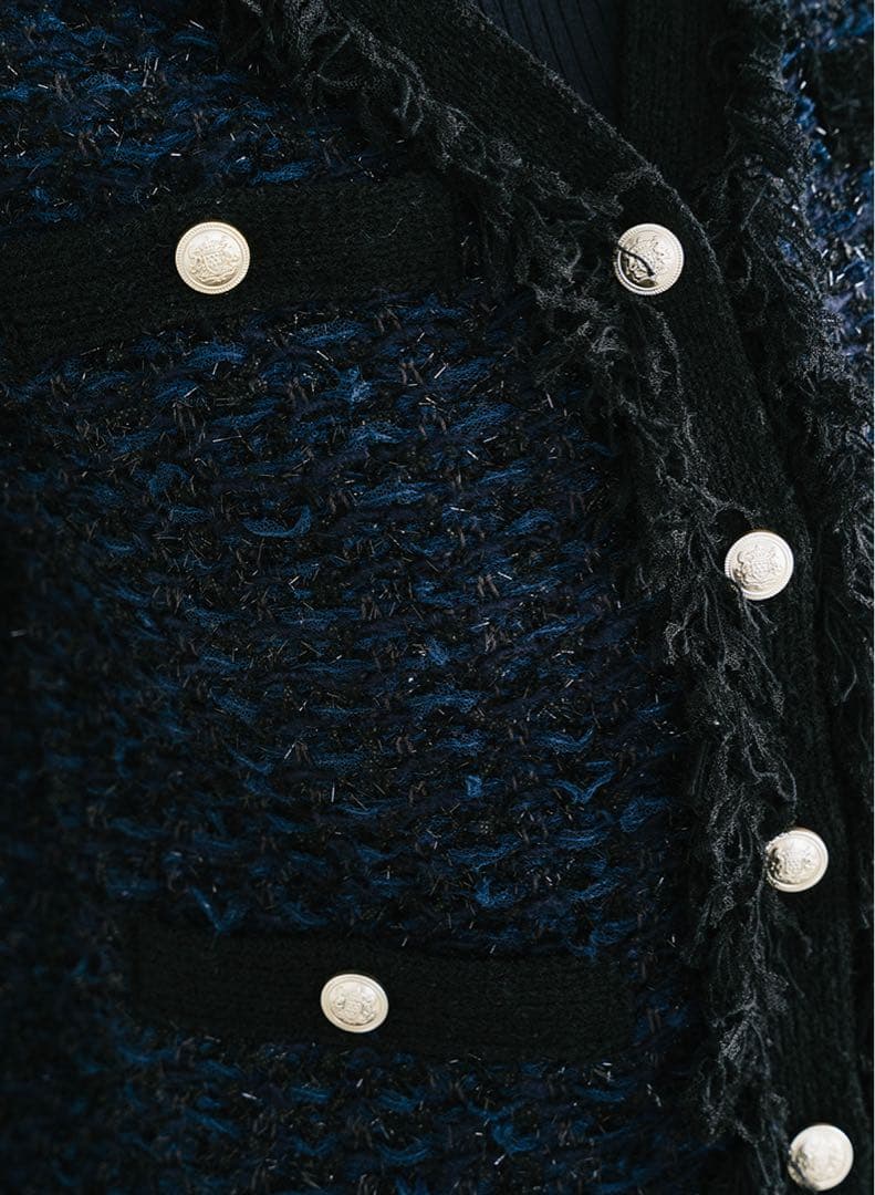 lounie ツイード調ニットジレ