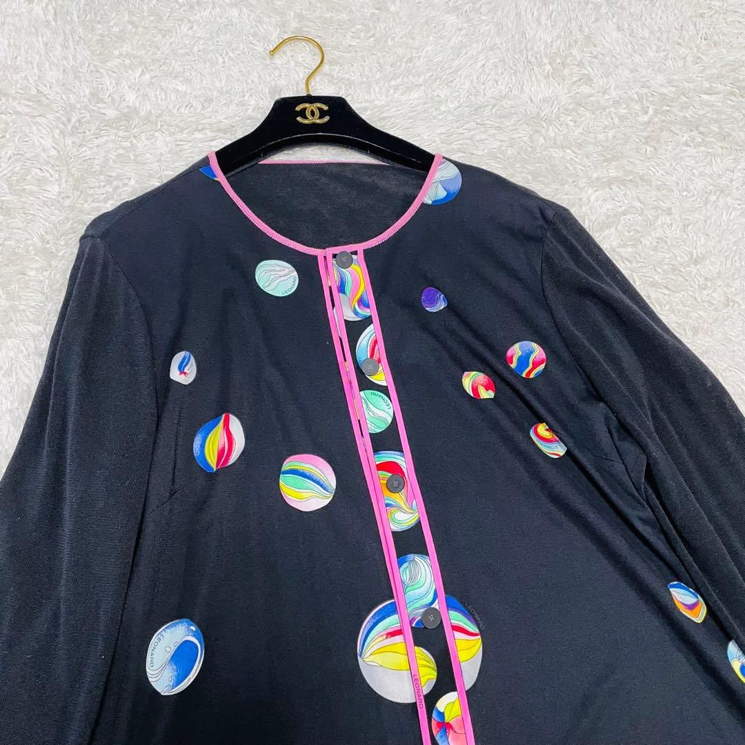 希少LLサイズ✨大きいサイズ◆美品✨レオナール カンカン　アンサンブル　ビー玉