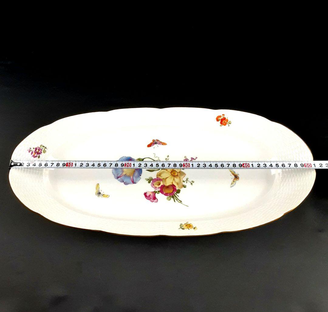 1905年 KPM ベルリン 手描き フィッシュプラター 51×24㎝　ma