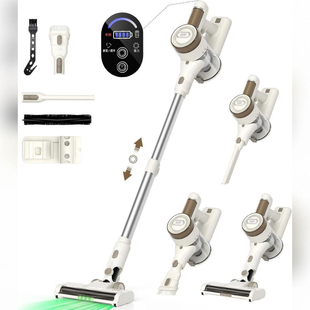 コードレス掃除機自立式　業界初 75KPa超強力吸引　AI汚れAI自動制御　掃除