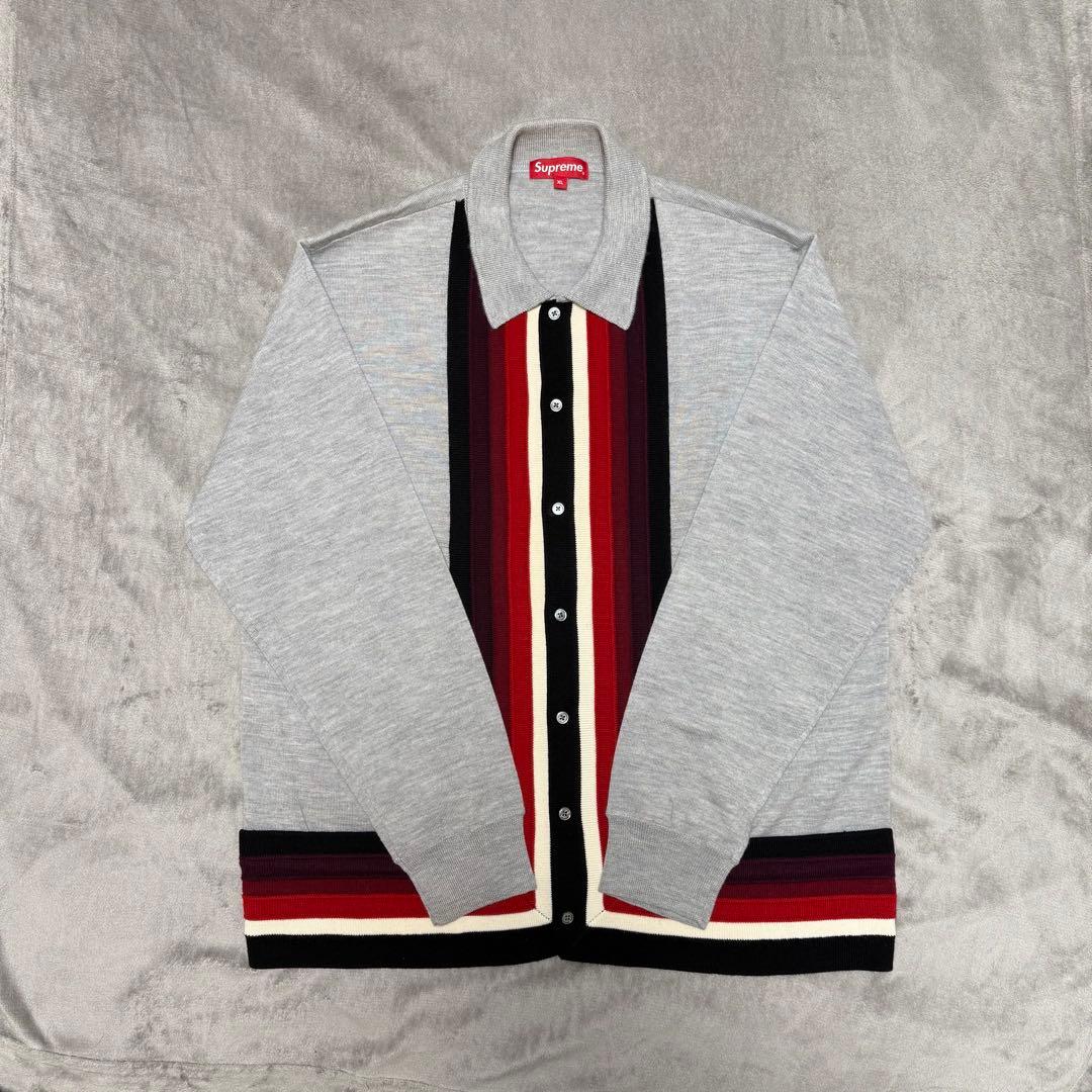【XL】 Supreme Corner Stripe Polo Sweater