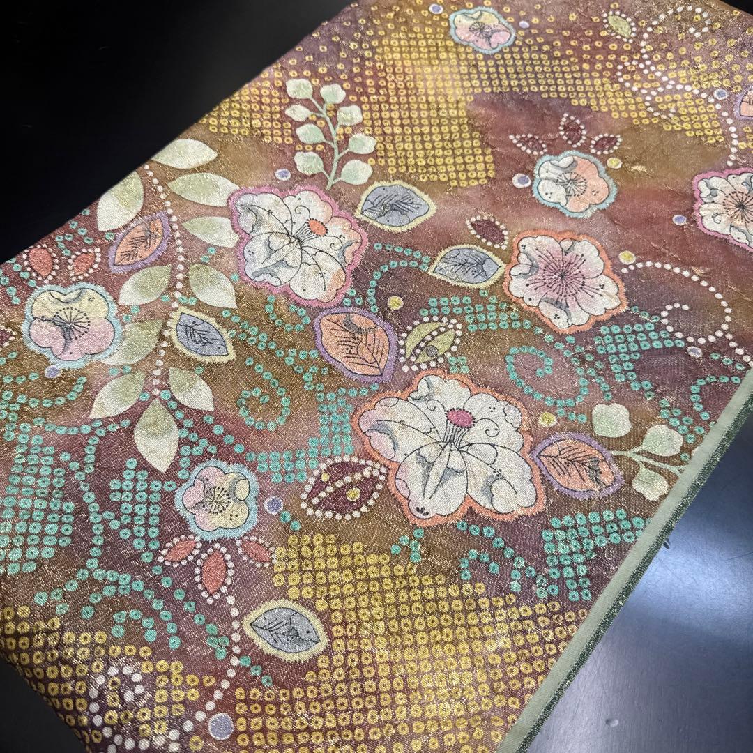 11-80 袋帯 美品 正絹 着物 辻ヶ花