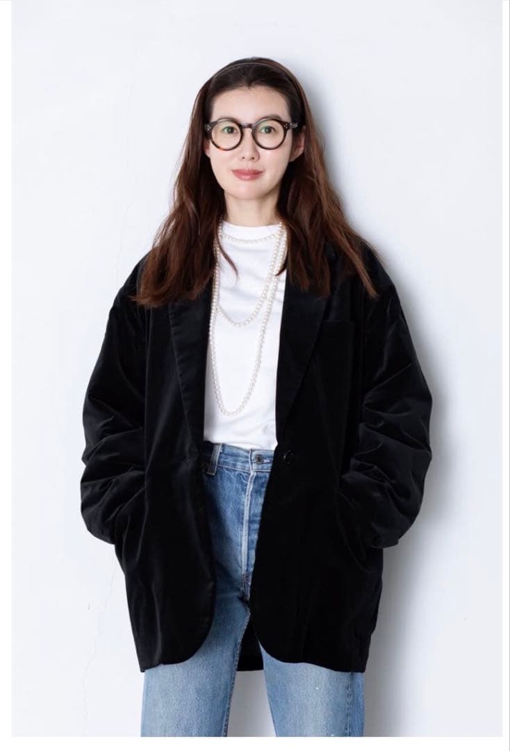 MYWEAKNESS ベルベットジャケット ブラック