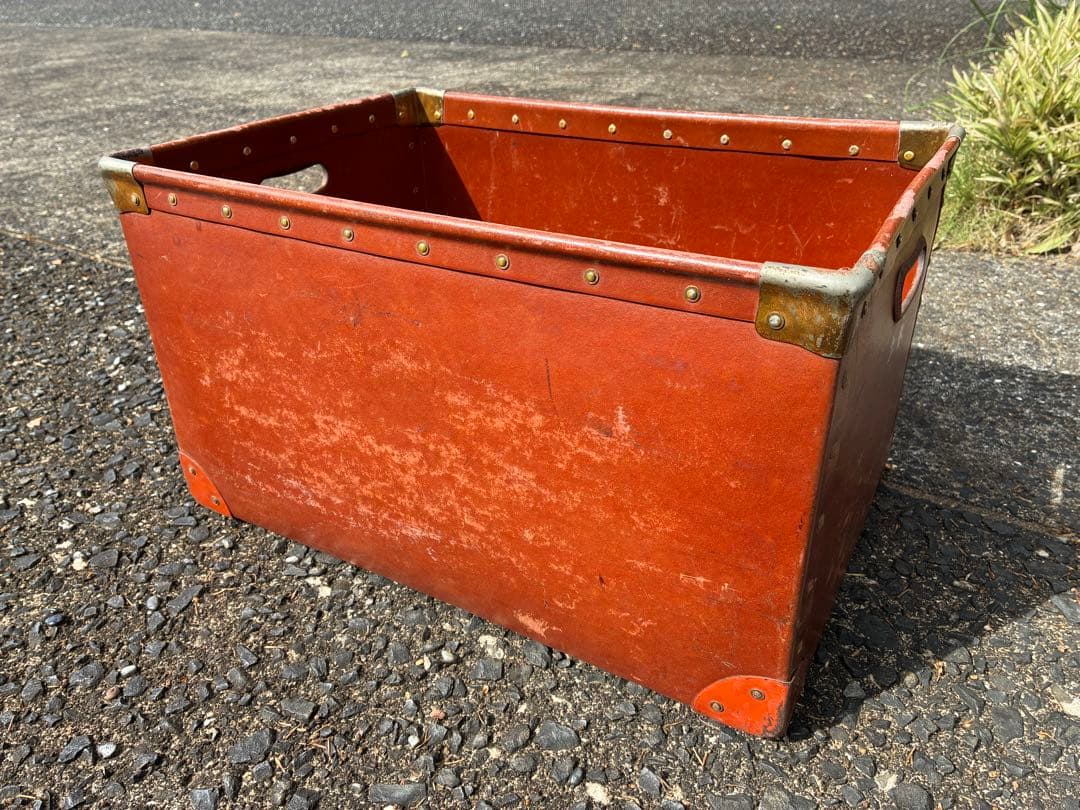 ボテ箱　茶　アンティーク