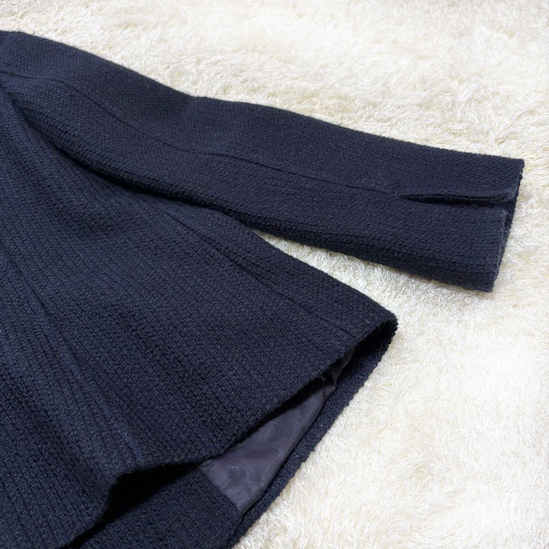 【美品】23区　ツイード　ウール　ジャケット　ネイビー　大きめサイズ　48 5L