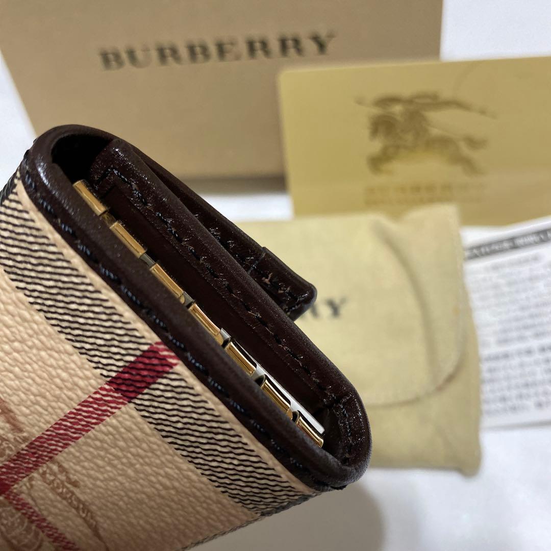 未使用　バーバリー　BURBERRY　6連キーケース　PVCレザー　チェック柄