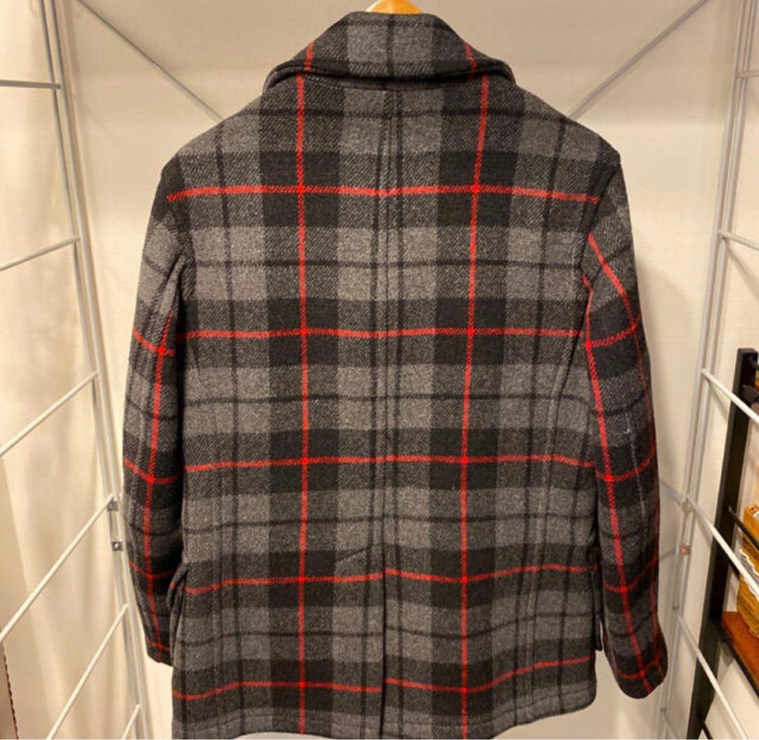チャーチル チェック ピーコート ウール