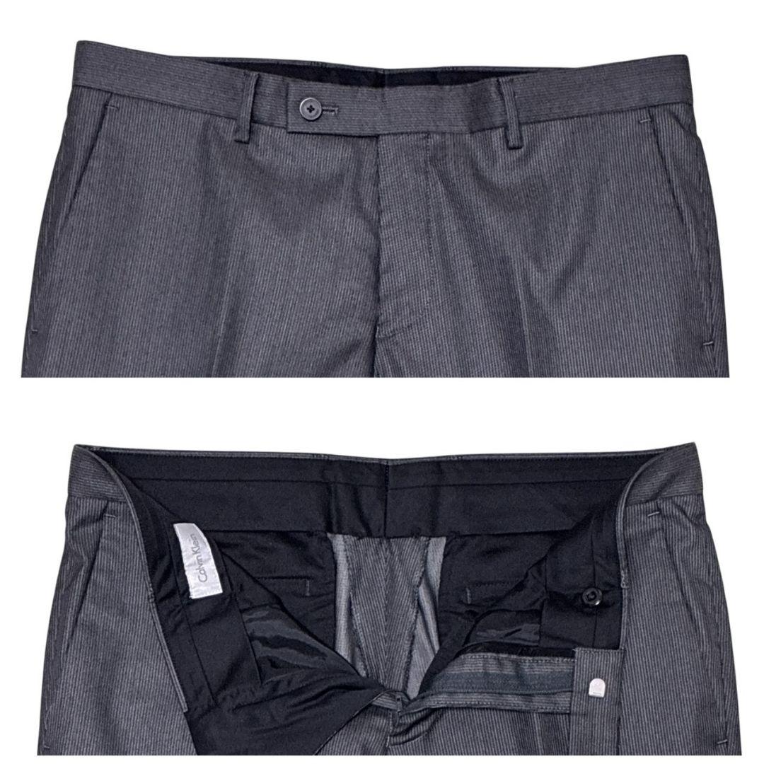 【美品】カルバンクライン CK セットアップ スーツ上下 シングル ストライプ