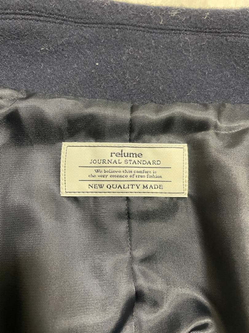 ★お値下げ　尾州ウールスーパー100モッサPコート　36 ネイビー