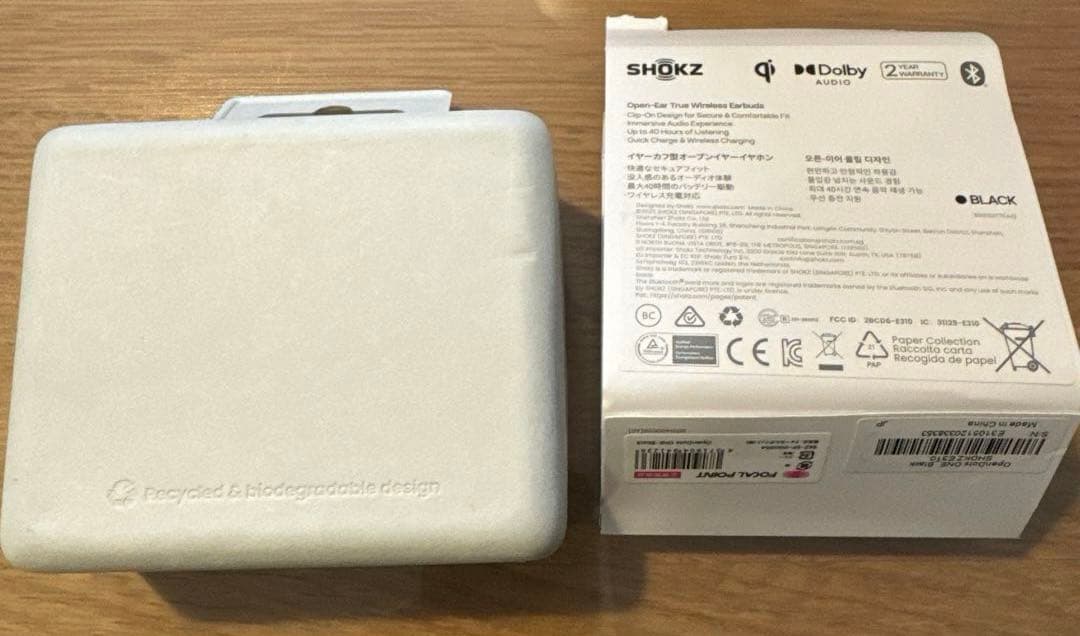 Shokz OpenDots ONE イヤーカフ ワイヤレスイヤホン　ブラック