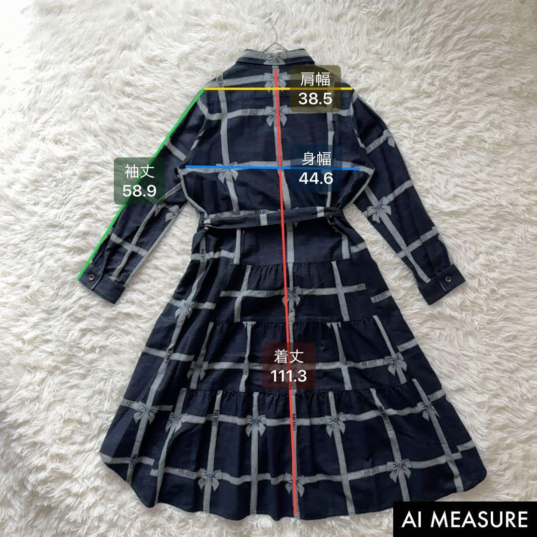 24年モデル✨未使用タグ付き ピンクハウス リボン ジャガードデニムワンピース