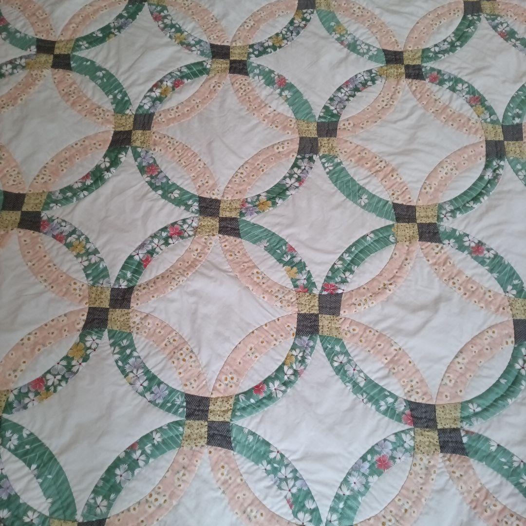 パッチワークキルト　ダブルウエディングリング