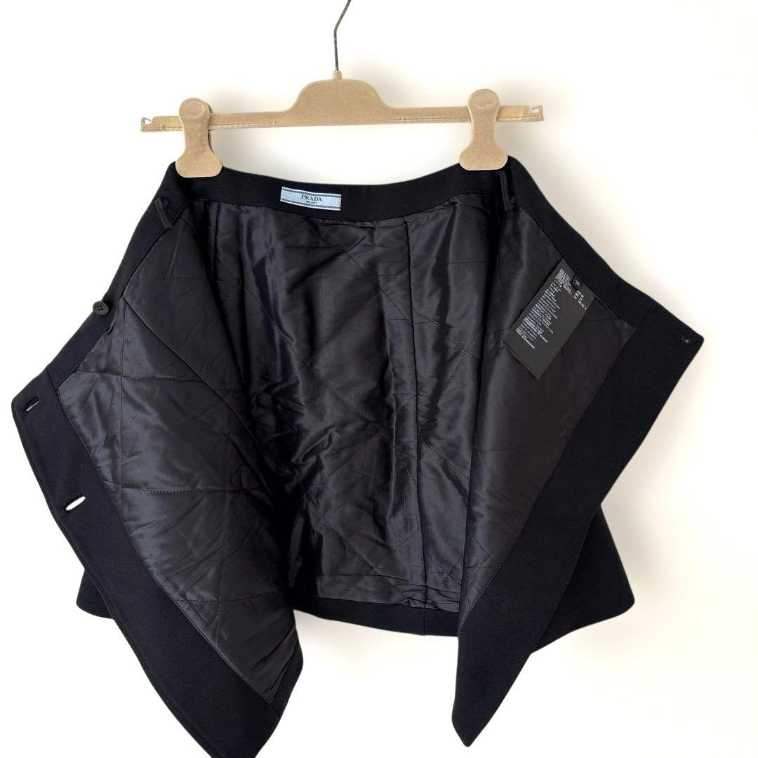 PRADA プラダ ラップスカート サイドボタン ブラック 38 裏地あり