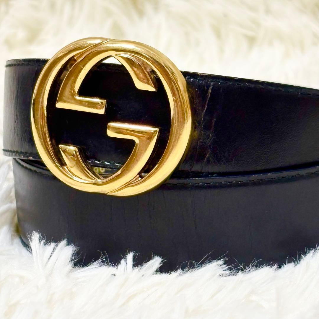 専用　GUCCI グッチ ベルト GGロゴ　レザー 本革　ゴールド　黒