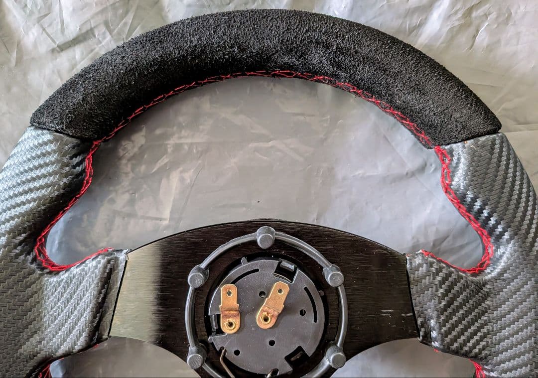 小径　28パイ　スポーツタイプ　ブラック&グレーコンビ　ステアリング