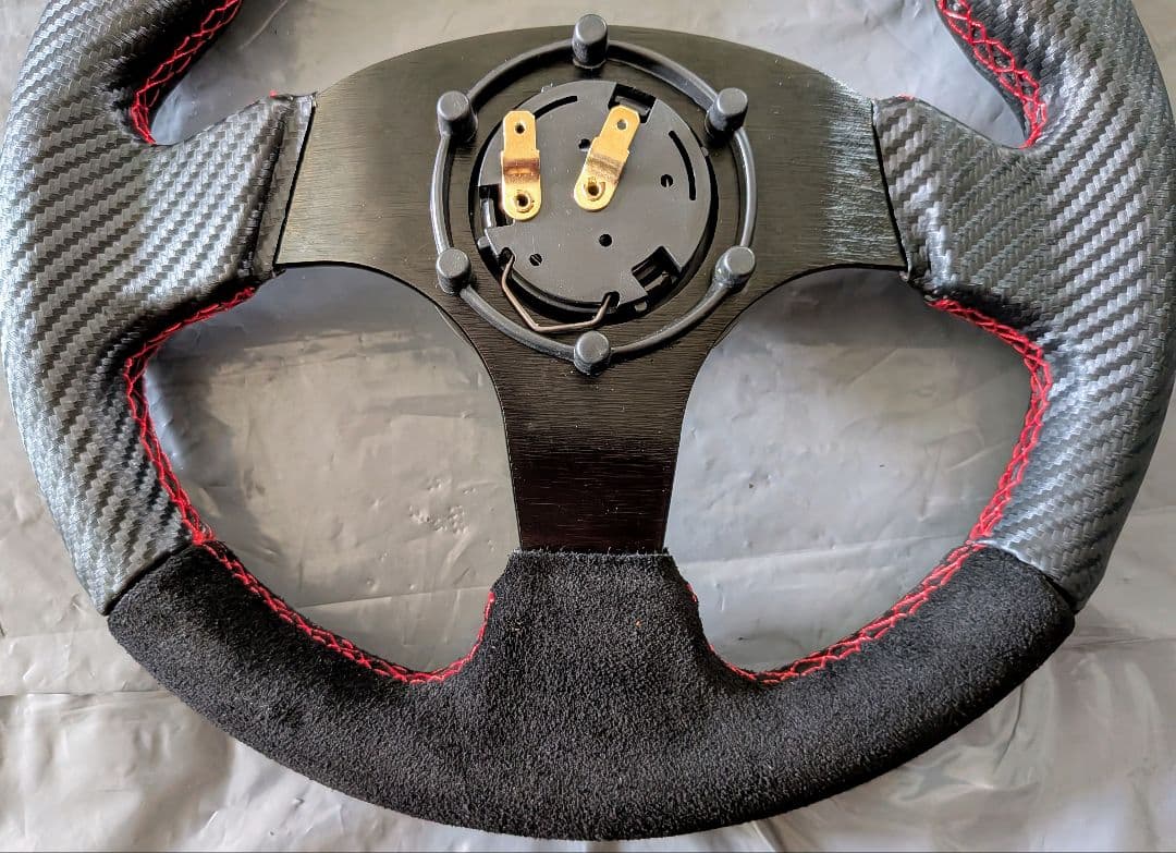 小径　28パイ　スポーツタイプ　ブラック&グレーコンビ　ステアリング