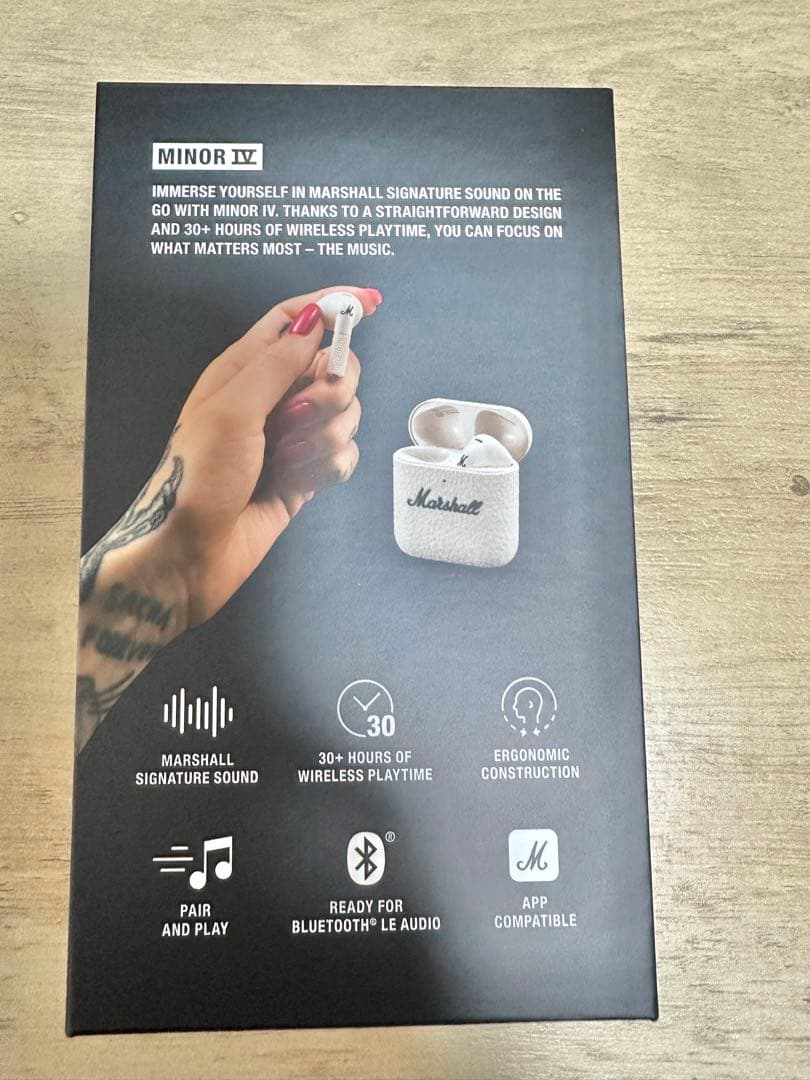 【使用1回のみ】Marshall ワイヤレスイヤホン ホワイト