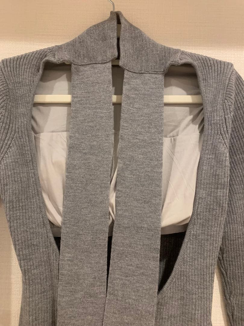 Rosarymoon BackRibbonRibLeotard グレー