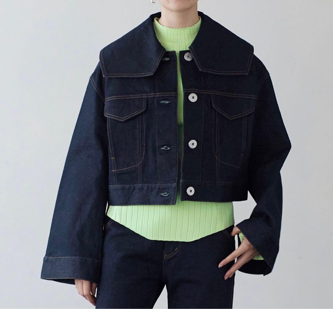 【新品】LANVINenBleu ビッグカラーデニムショートジャケット