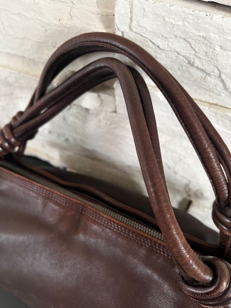 専用　ロエベ　ダークブラウン レザー ハンドバッグ