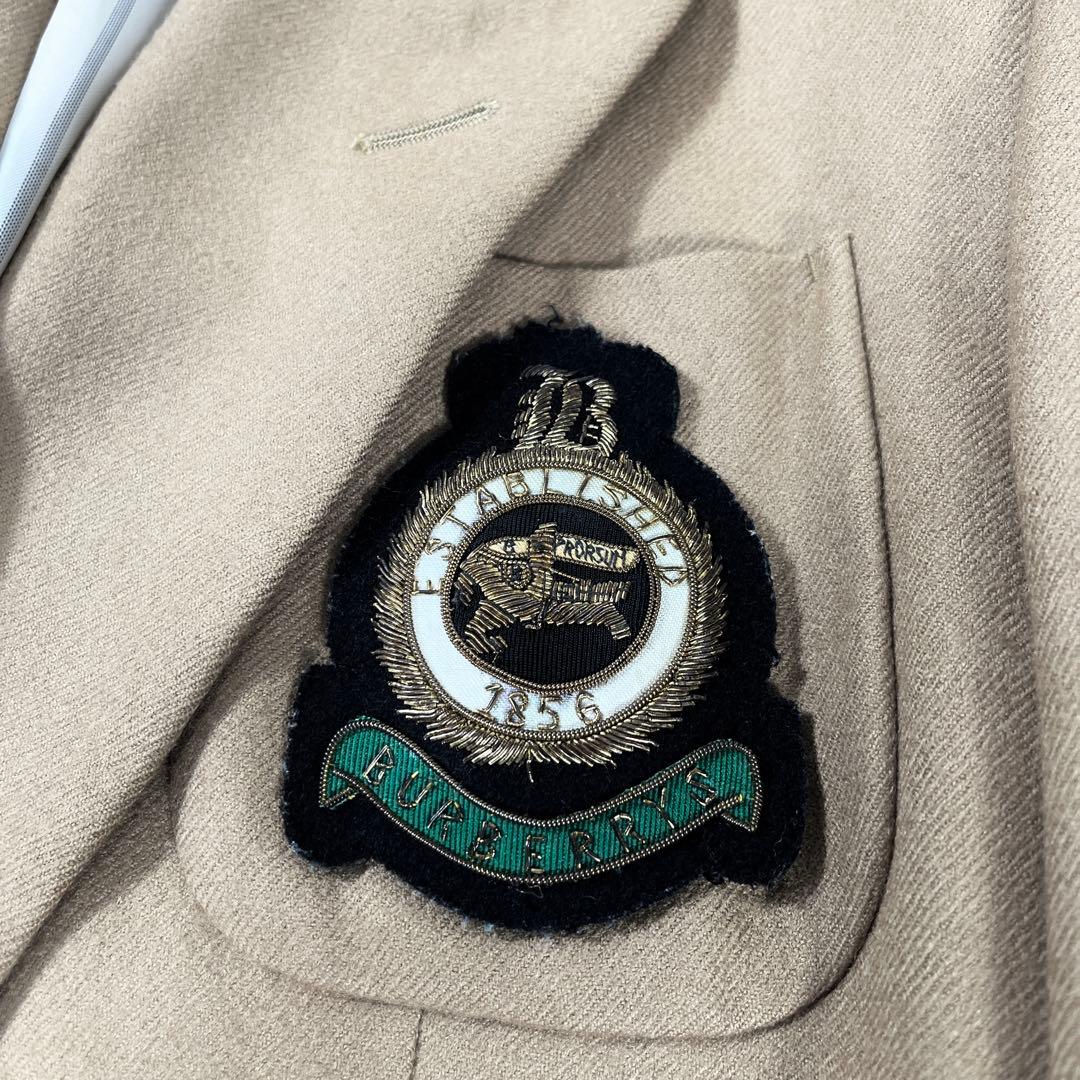 ✨美品バーバリーズ ダブルテーラードジャケット 金ボタン 希少キャメル ワッペン