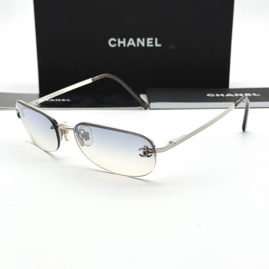 CHANEL サングラス 4099 リムレス グラデーション ブルー ココマーク