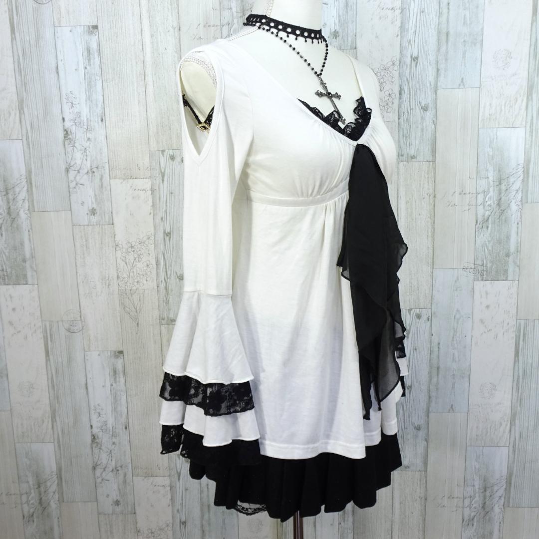 GOLDS infinity チュニック フレアスリーブ 肩見せ 装飾 フリル